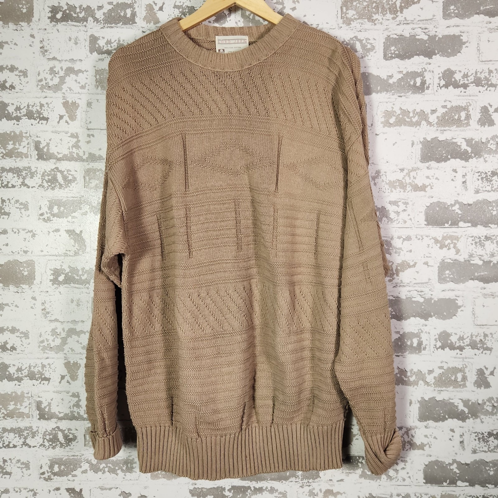 Vintage Preppy Sweater Size Xl Beige Retro Grandpacore 80s 90s